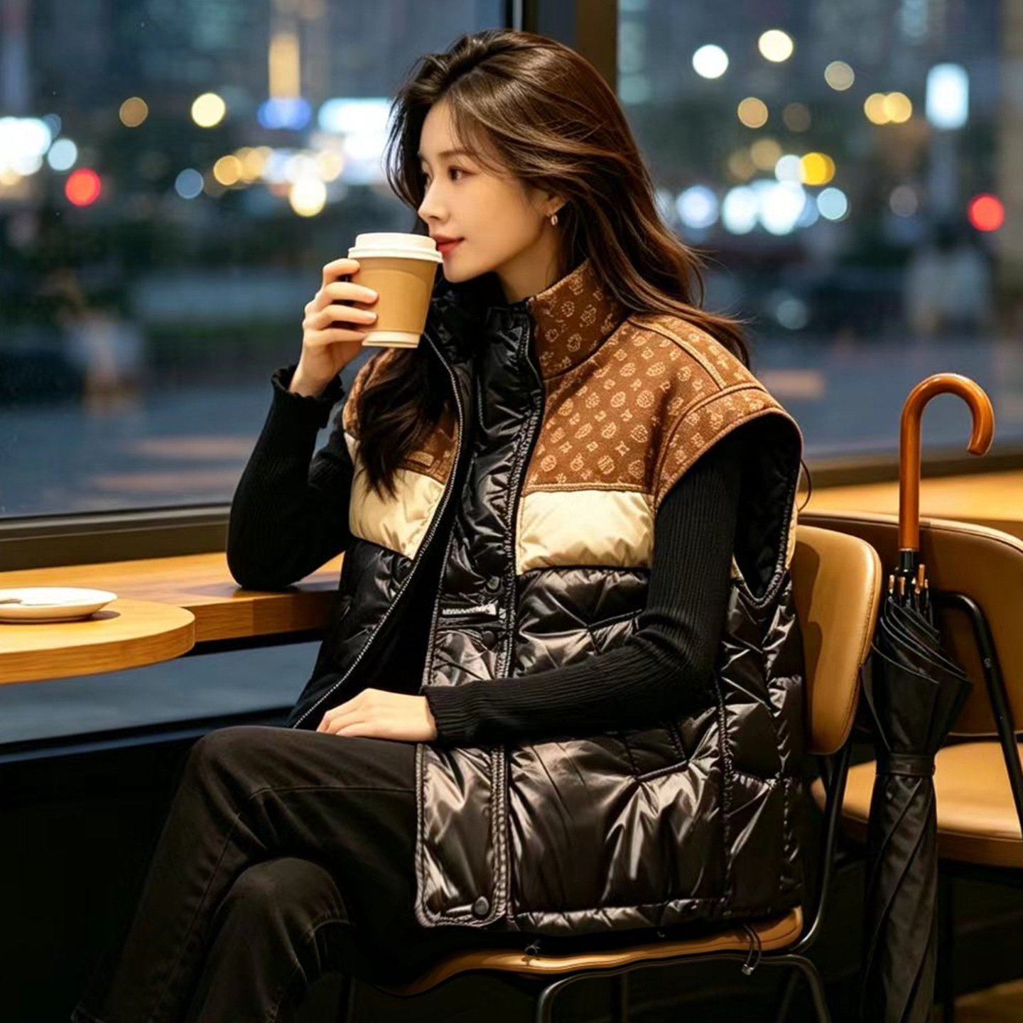 2026 Winter New Style down Vest for Women Plus Size, Oversized Duck down Vest with Color-Blocking Design B02