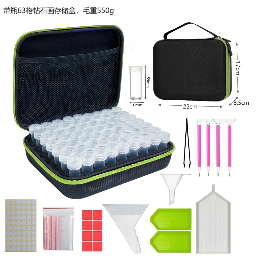 Conjunto de herramientas de pintura de diamante bolsa de almacenamiento Caja de Herramientas 30/60 botella de rejilla multifuncional portátil pintura herramienta traje