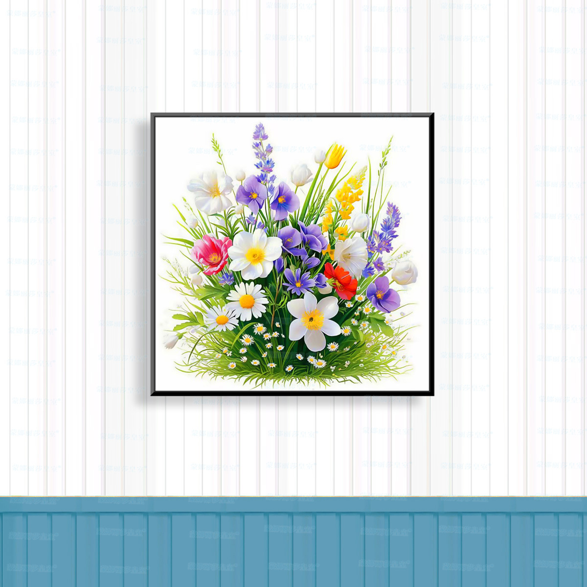 Mona Lisa real bordado cruzado nuevo estilo fresco simple flor flor sala de estar decoración de entrada bordado a mano