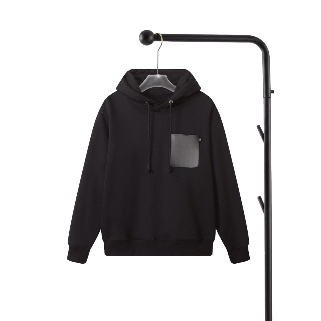 European station's new autumn and winter Luo Jia hoodie with leather pockets, loose and stylish, unisex couple's outfit