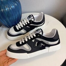 外贸2025新款真皮男鞋平底休闲板鞋百搭运动小白鞋网孔透气德训鞋