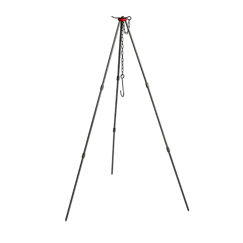 Al Aire Libre fogata soporte barbacoa parrilla trípode colgando olla leña quema fuego Mesa desmontaje conveniente de aluminio estufa camping Cuenca