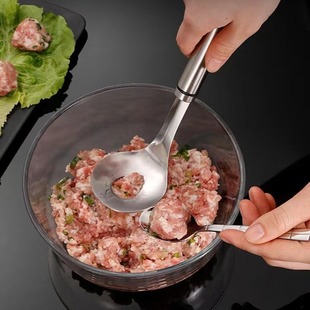 304 stainless steel meatball spoon household kitchen tools creative squeezer mold shrimp smooth fish ball maker