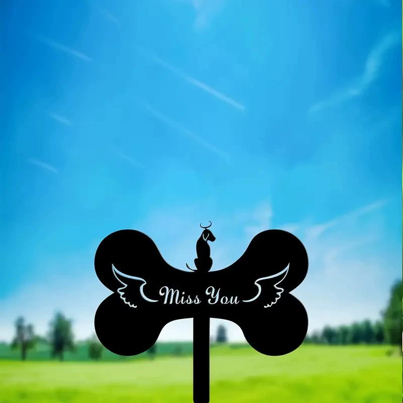 Мемориальный колышек для собаки, садовый колышек для собаки, мемориальный садовый знак для домашних животных, имя домашнего животного, код даты, колышек, мемориальный подарок для домашних животных