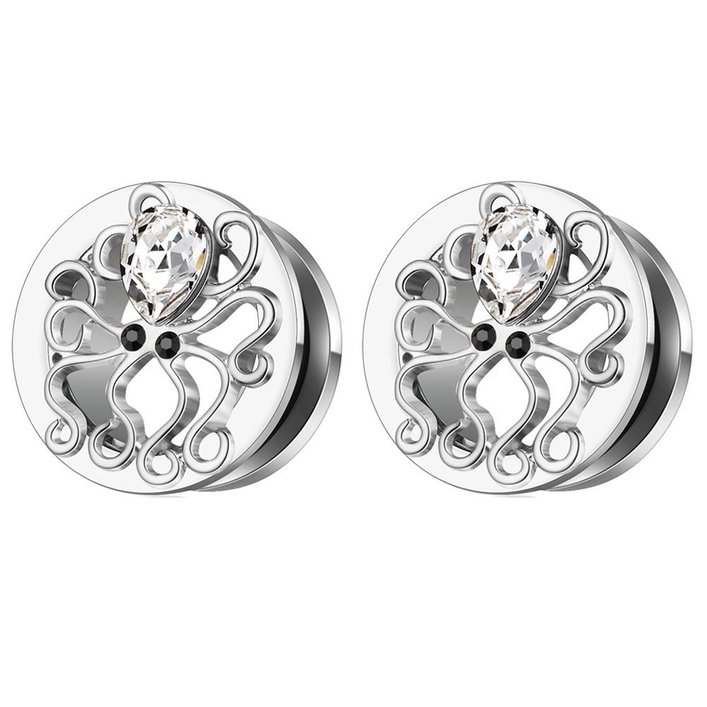 Stainless Steel Octopus Ear Expander Plug - 16mm Geometric Ear Gauges for Stretched Lobes detail image 9