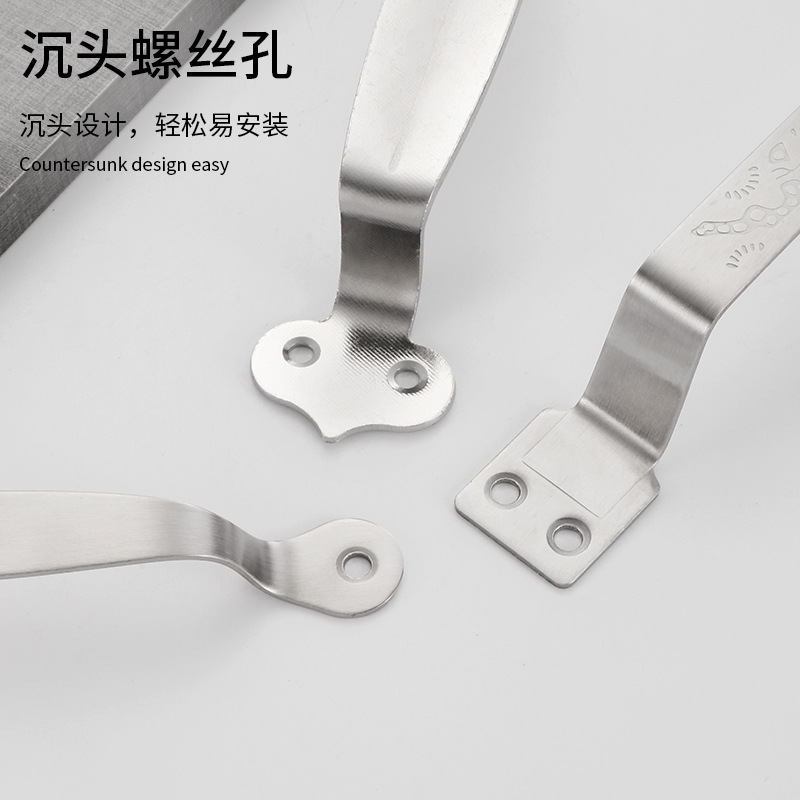 批發不鏽鋼拉手 衣櫃櫥櫃抽屜加厚圓頭把手 仙鶴出入平安弓形提手
