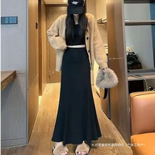 【两个裙长】鱼尾半身裙女秋季2025新款高腰显瘦字裙子