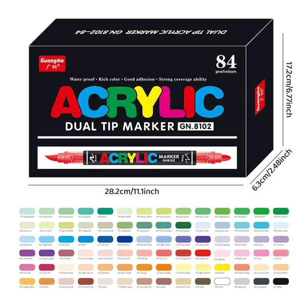 Upgraded double-headed 8102-84 color set (soft head + hard head)