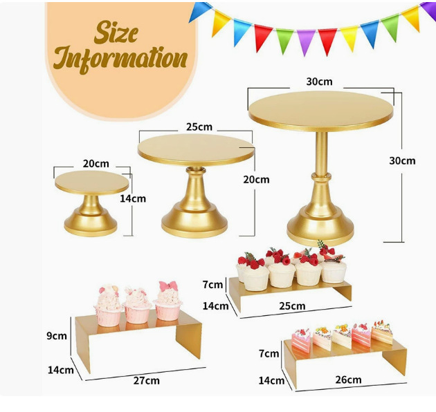 Transfronterizos dorados rosa decoración de la mesa de postres accesorios de boda estante de pastel estante de té de la tarde estante de té descanso mesa