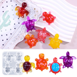 DIY Crystal Glue Turtle Series Silicone Mold Turtle Keychain School Bag Bag Pendant Jewelry Pendant Grinding Tool