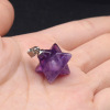 1592-Merkaba Melkaba Star Pendant Natural Crystal Agate Stone Six Mangxing DIY Spirit