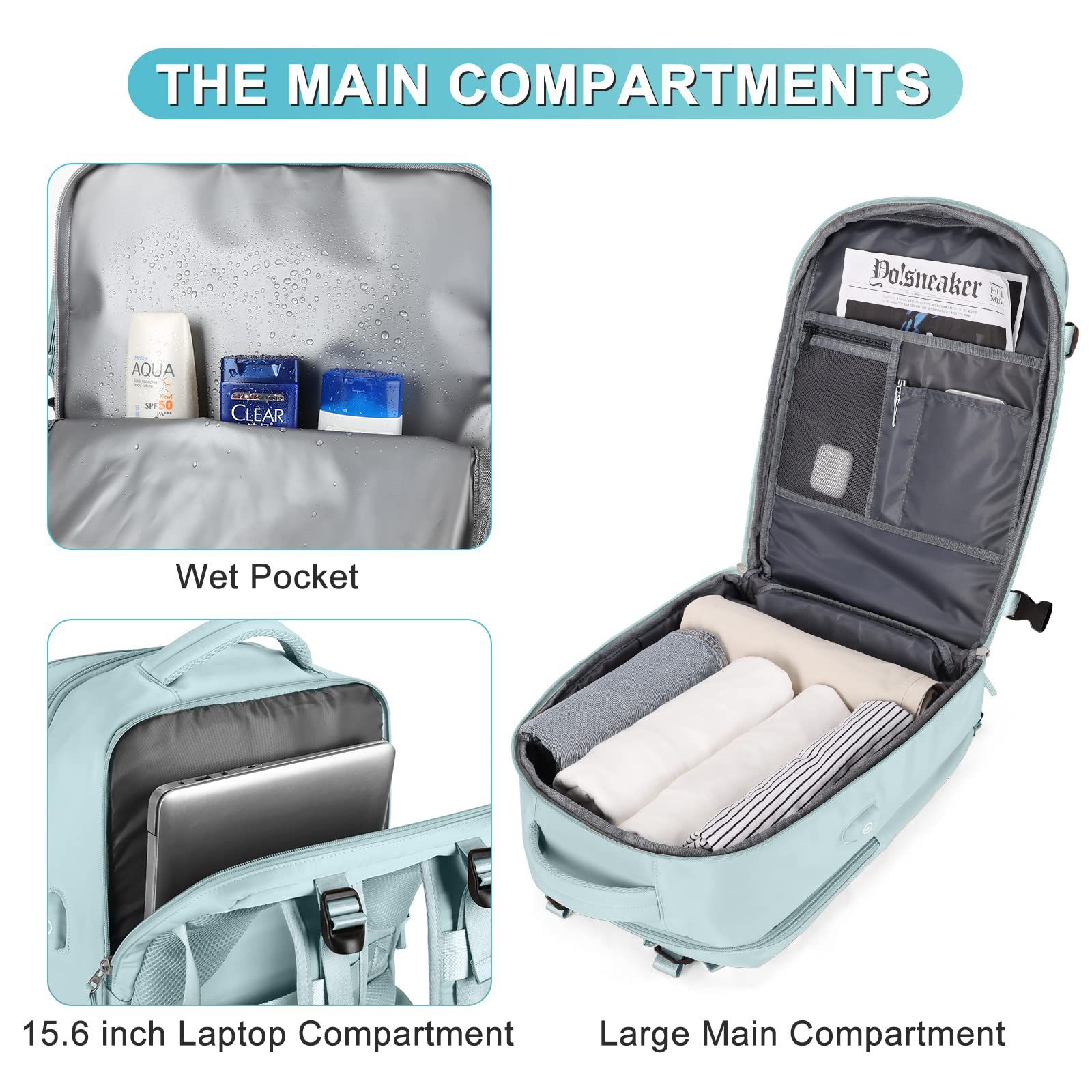 1875g Weight Nylon Lining Material Zipper Closure Type Double Shoulder Straps Strap Type Functional Backpack Bags Type Travel, Daily Occasion Nylon Material Women's Backpack Backpack Solid Color Pattern All Seasons Season Unisex Gender Streetwear Style Square Shape Solid Color Travel Daily Women's Backpack 80