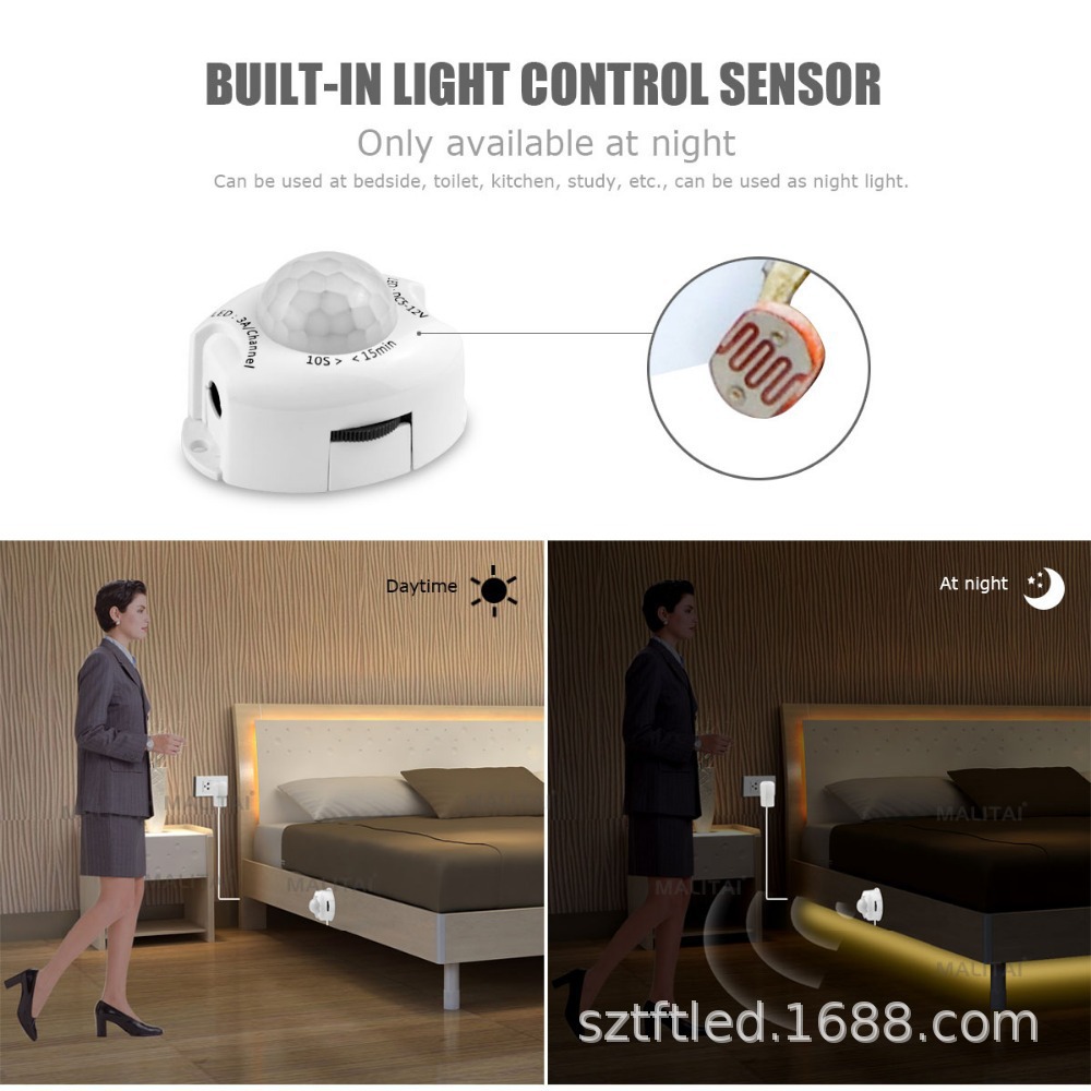 Tira LED con sensor, para cama/armario, luz cálida/fría