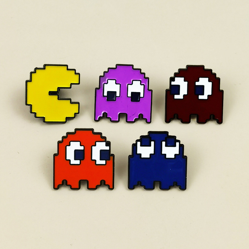 Game Console Peripheral Personalized Alloy Badges, Clothing Resin Pins, Cute Pixel Pac-Man Cartoon Brooches Game Console Peripheral Personalized Alloy Badges, Clothing Resin Pins, Cute Pixel Pac-Man Cartoon Brooches