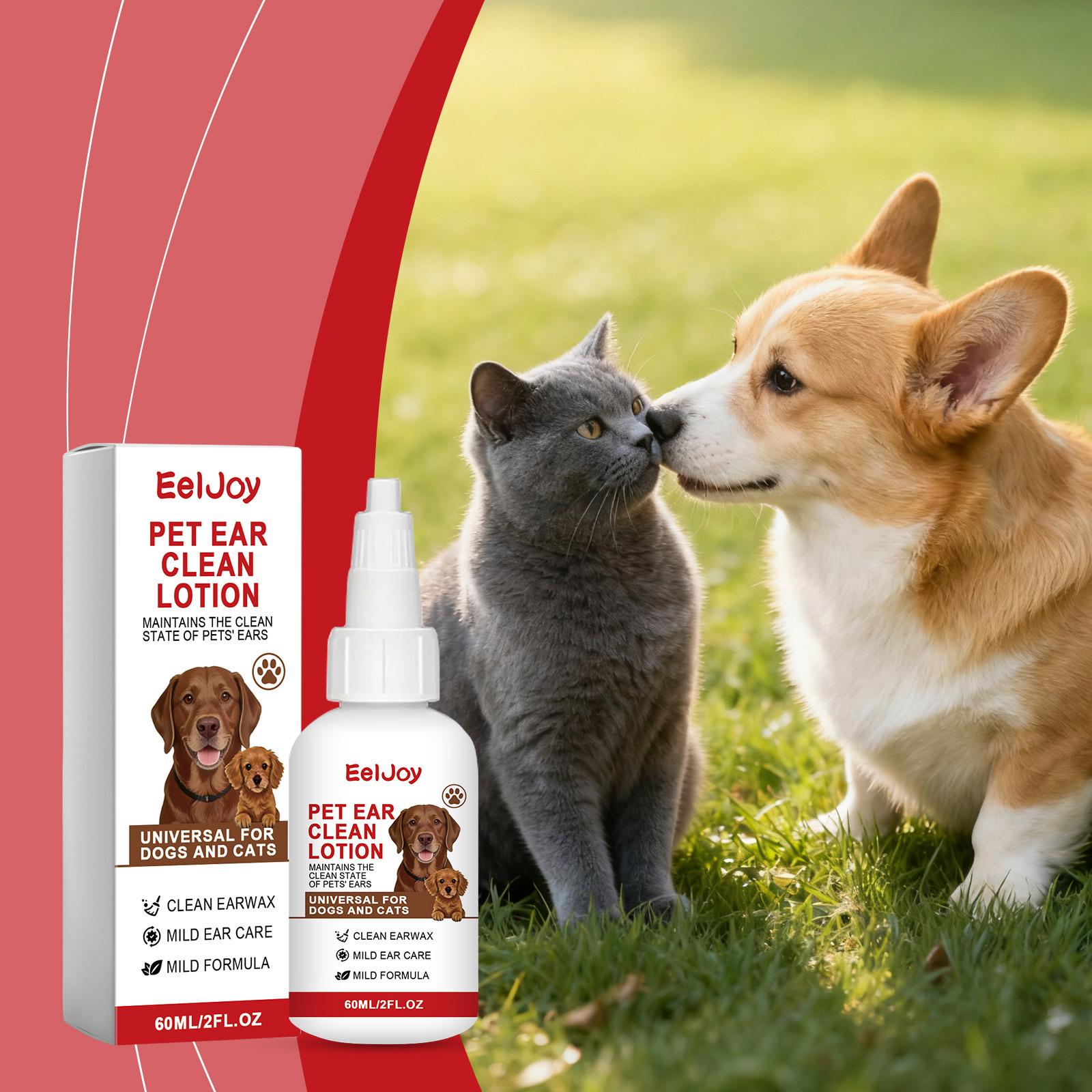 EELJOY宠物护理滴耳剂 宠物耳部温和清洁滋润耳道清爽舒适洁净