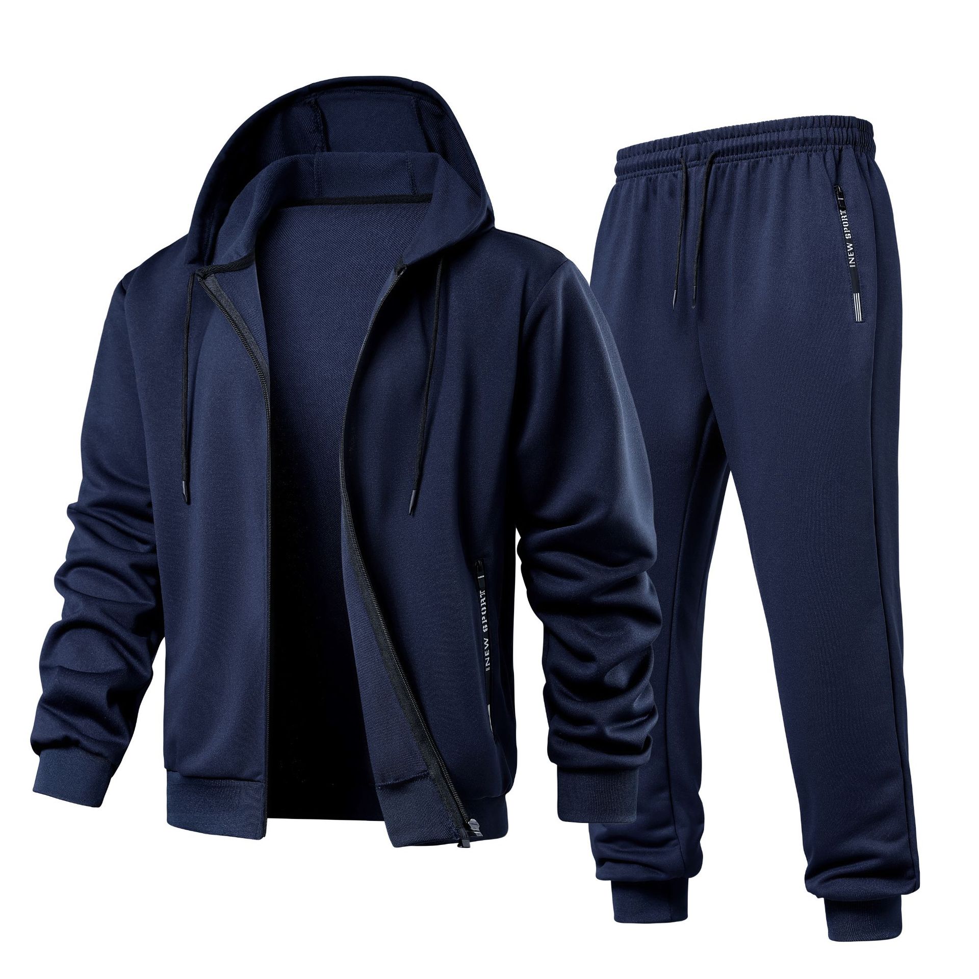 Men's Hooded Thickeneded Cashmere Suit Sweatshirt Baseball Jacket Fleece-Lined Pants Trendy Ebay Amazon Manufacturer