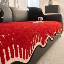 秋冬款异型沙发垫欧式轻奢高档不规则毛绒沙发坐垫子三人直排防滑