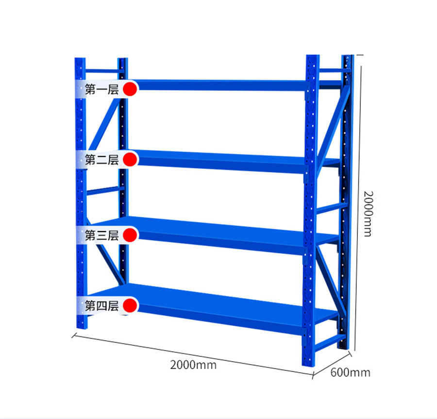 仓储货架置物架多层家用货物架库房储物架铁架仓库中型重型货架