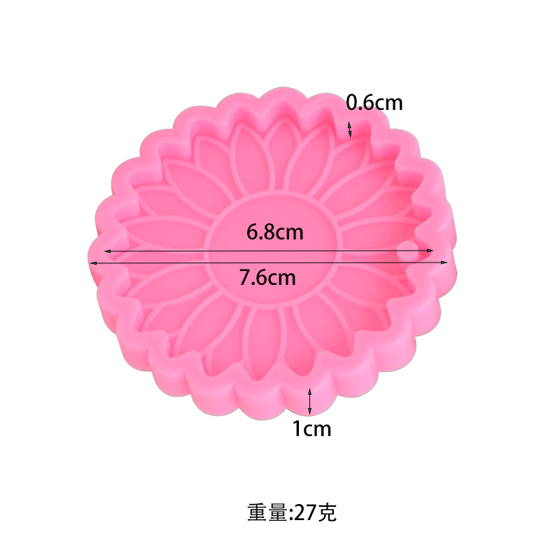 DIY模具 镜面太阳花菊花钥匙扣滴胶模具 水晶摆件跨境专供|ru