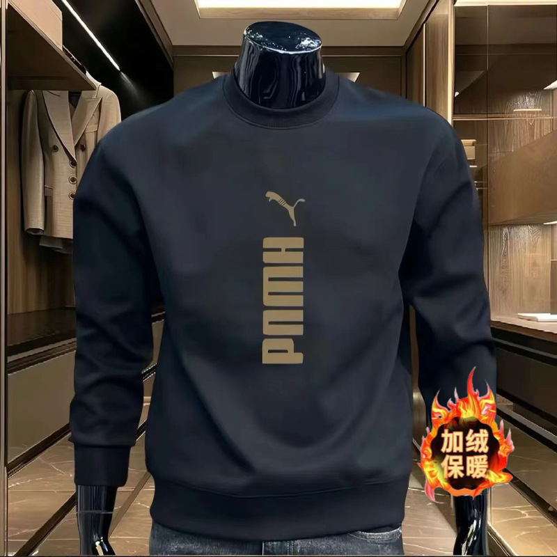 Heavy fleece-lined Warm Sweat Casual Men's Long-sleeved Youth Round Neck Slim-fit Fashionable Autumn and Winter Top New Clothes Heavy fleece-lined Warm Sweat Casual Men's Long-sleeved Youth Round Neck Slim-fit Fashionable Autumn and Winter Top New Clothes