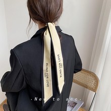 French retro small long scarf hair band female floating羳