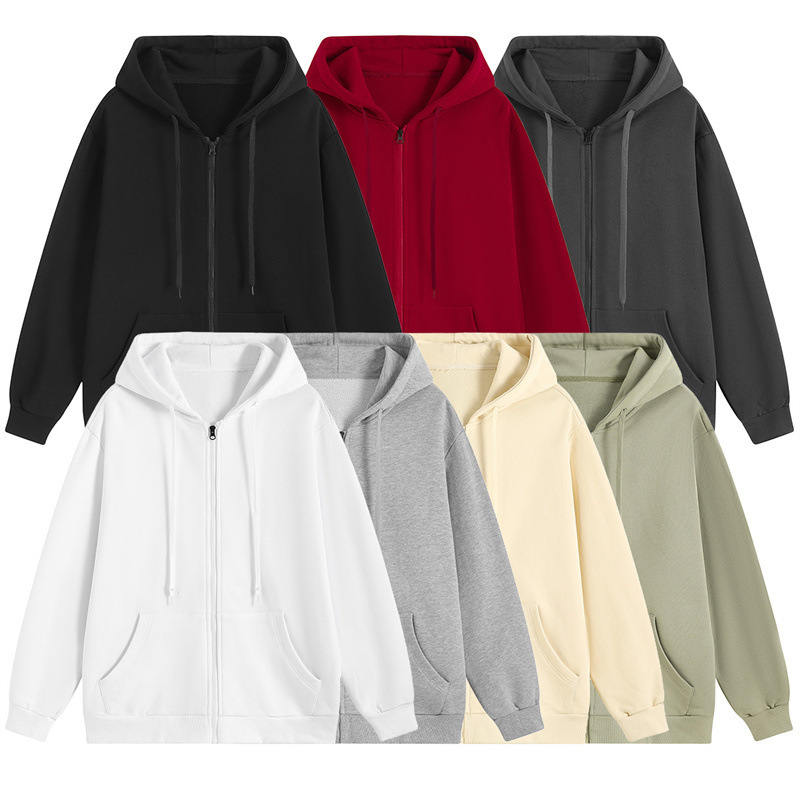 Hooded Cardigan Sweatshirt Customized Pure Color DIY Event Group Clothing Casual Loose Fleece-Lined Warm Hoodie for Men Customized Hooded Cardigan Sweatshirt Customized Pure Color DIY Event Group Clothing Casual Loose Fleece-Lined Warm Hoodie for Men Customized