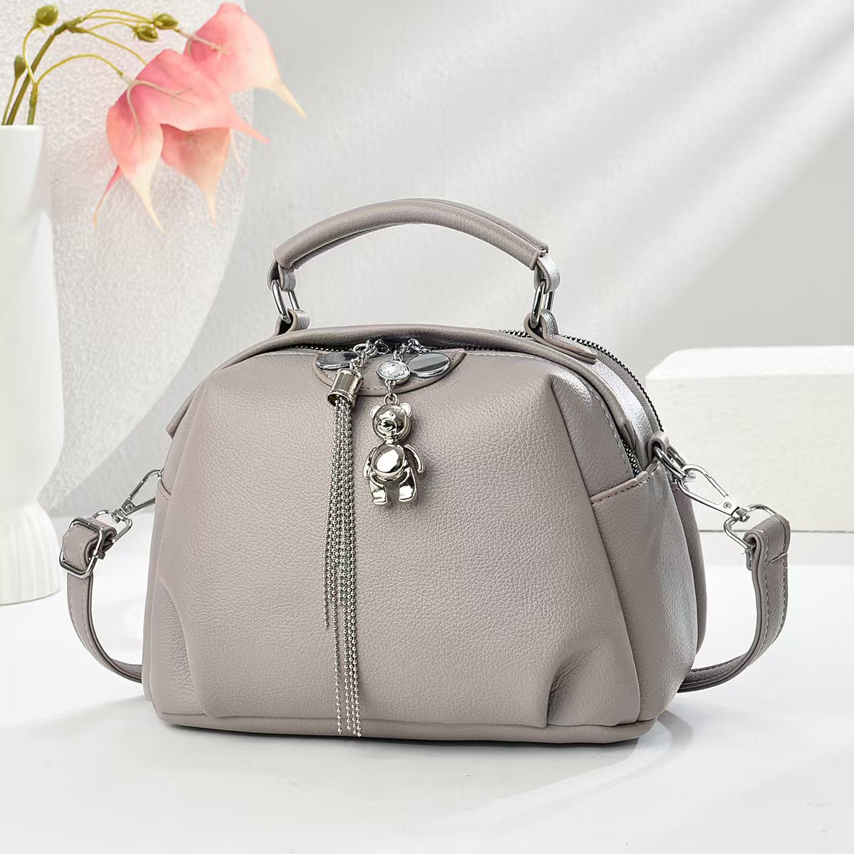 Patrón de lichi de cuero suave de moda salvaje 2025 nuevo bolso de viajero bolso de hombro de gran capacidad retro de verano