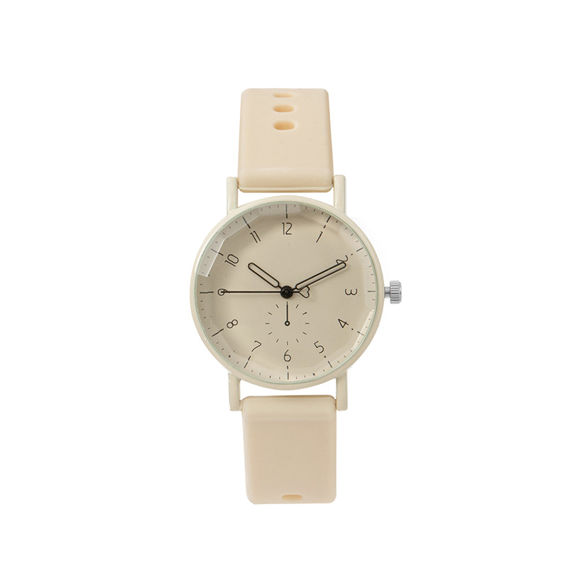 41g Weight Tempered Glass Mirror Material Silica Gel Strap Material Sweet Round Buckle Quartz Women's Watches