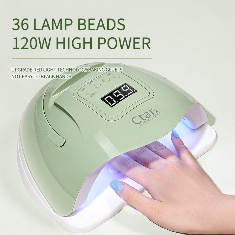 Nail Art upgrade luz azul de secado rápido LED lámpara de fototerapia Nail Polish pegamento lámpara para hornear nail art máquina de fototerapia lámpara no Negro Mano belleza