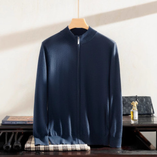 2025 New Zipper Cashmere Sweater Men's Half Turtleneck Top Business Casual Tops Solid Color Casual Cashmere Sweater