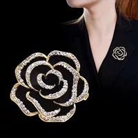 Брошь высокого класса Camellia, Женское пальто, аксессуары для костюма, элегантная булавка для корсажа, универсальные украшения