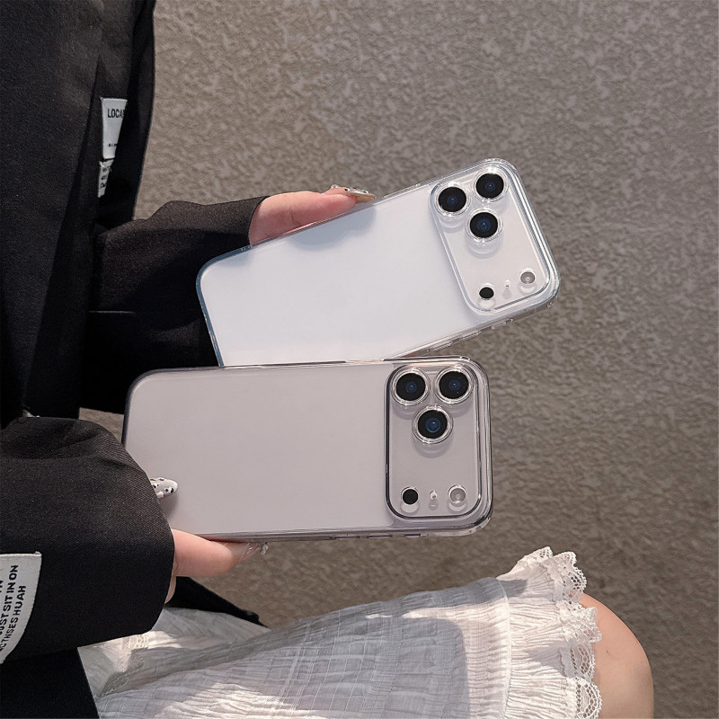 适用iPhone17promax手机壳透明磨砂玻璃苹果16简约超薄防摔保护套|undefined