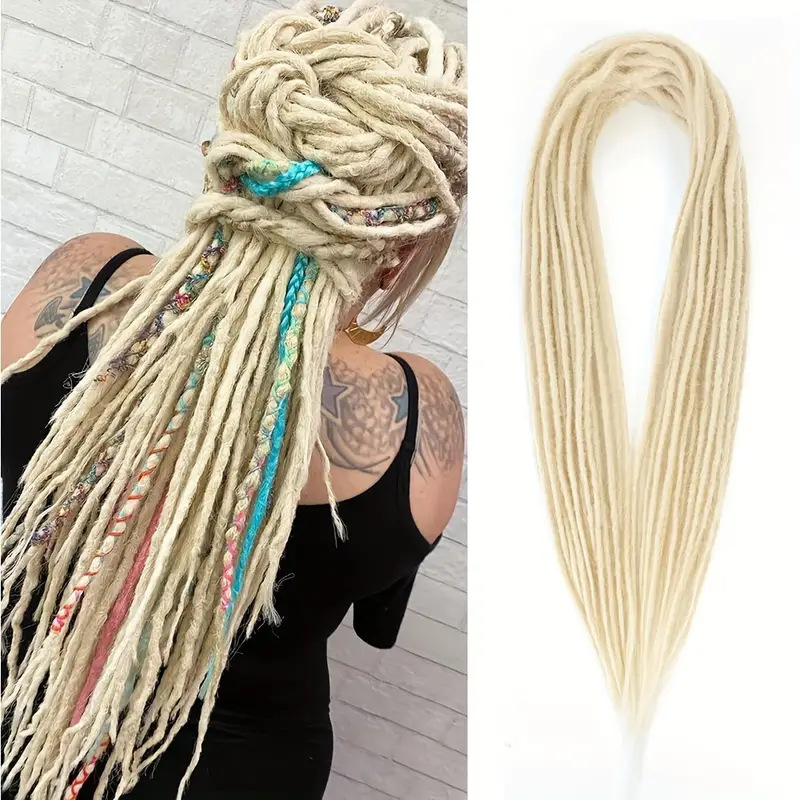 Temu/shein venta caliente pelucas europeas y americanas ganchillo de fibra química pelo dreadlock double trenza sucia trenza sucia de doble cola