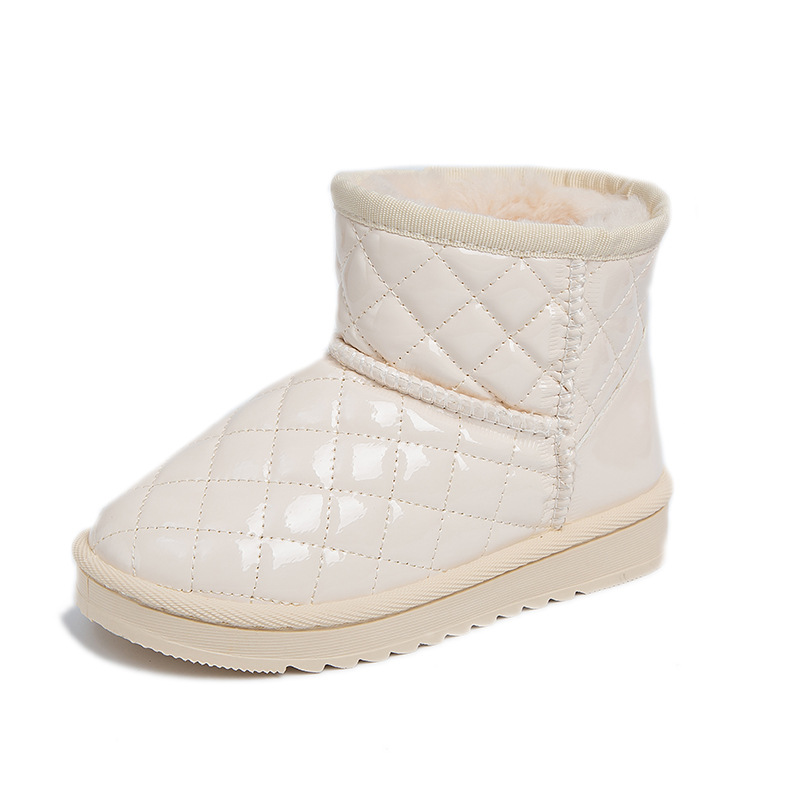 Botas de nieve para niños 2022 zapatos de algodón para niños nuevos de invierno botas cortas forradas de vellón para bebés botas de algodón engrosadas cálidas para niñas