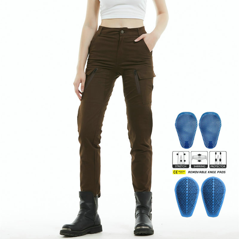 Volero motocicleta montar Pantalones mujer Caballero retro overoles Slim motocicleta anti-caída pantalones de silicona equipo de protección