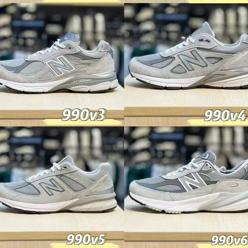 High Quality Nb990V3 Yuanzu Gray V4 Women's Shoes Breathable Men's Shoes Retro Casual Jogging Shoes Height Increasing Shoes 990V5V6