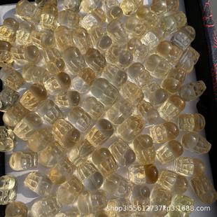 Citrine Carving Pixiu Carving Crystal Transparent Water Head Foot Carving Beautiful Citrine Carving DIY Accessories