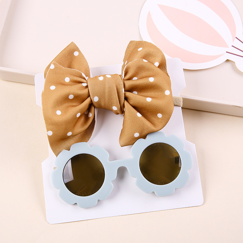 Plastic Material Bow Knot Pattern Simple Style Bow Knot Plastic Cloth Hair Band 2 Piece Set
