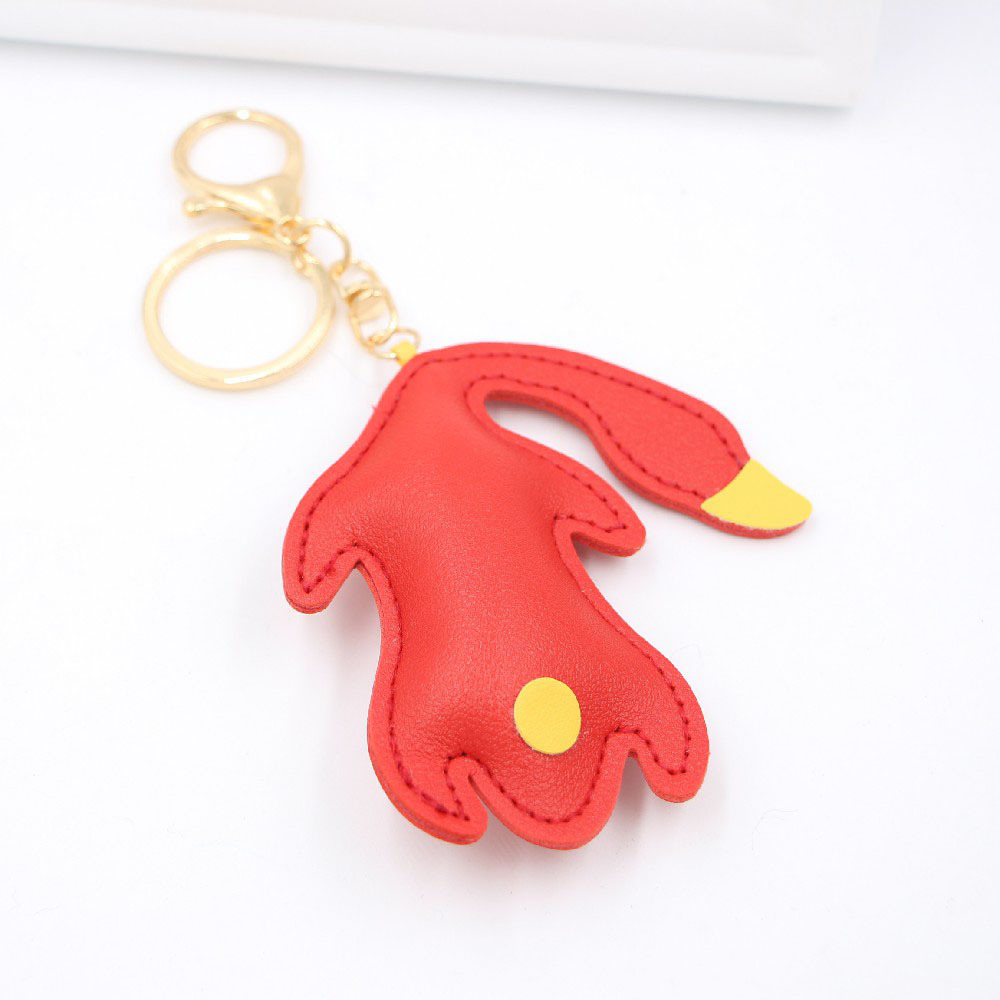 Pékin Canard Rôti En Cuir Pu Porte-clés Pendentif Saucière Créative Canard Voiture Porte-clés Pendentif Mignon Cadeau Personnalisé display picture 1