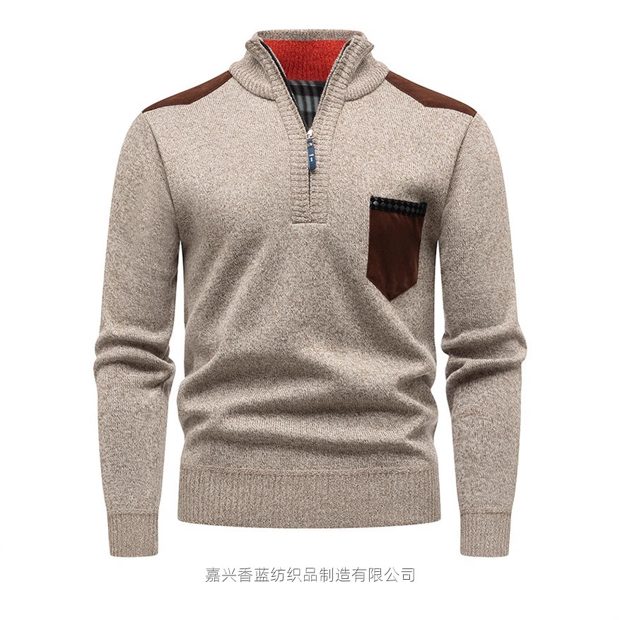 Suéter otoño e invierno nuevo suéter con media cremallera para hombre suéter casual grueso casual suéter transfronterizo para hombre