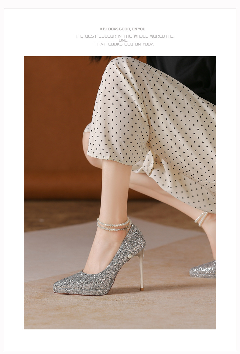 Svatební boty na platformě s flitry a perlovým řetízkem_voghion.com