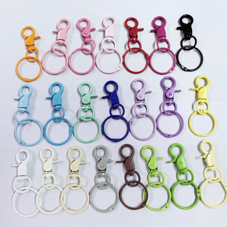 Creative DIY accessories color paint key chain metal claw key chain pendant with card key ring