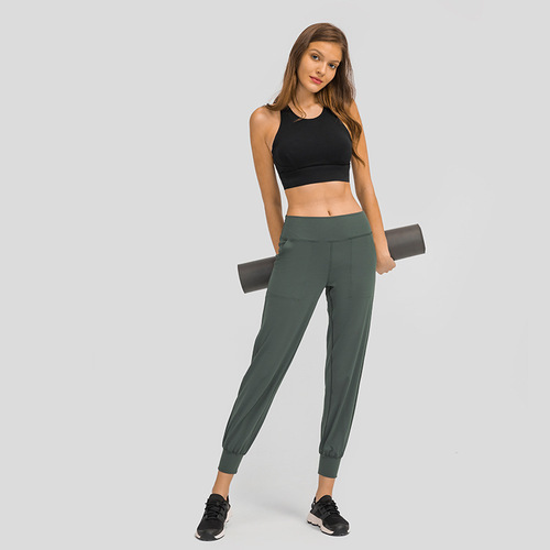 Merillat Merillat's new slim-fitting ankle-length sports nine-point pants, skin-friendly and naked feeling, loose straight yoga pants