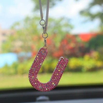 Bear Car Pendant Car Interior Car hanging - u-letter-car-pendant-pink