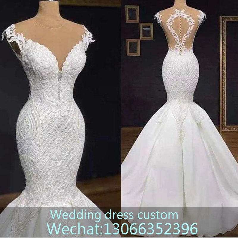 Wedding Gowns Beading Mermaid Wedding Dr...