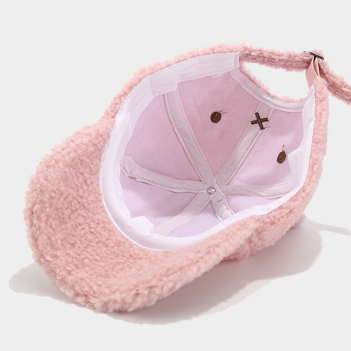 Sombreros mujeres otoño invierno lindo conejo orejas sombrero de peluche de béisbol amor bordado amplio sombrero de boca de pato caliente sombrero para padres e hijos