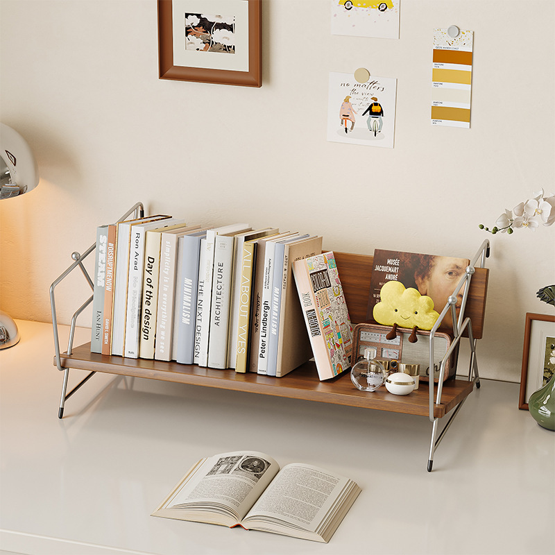 Desktop Bookshelf Student Dormitory Desk Storage Rack Office Desk Organizer Bookcase Display Rack Multi-Layer