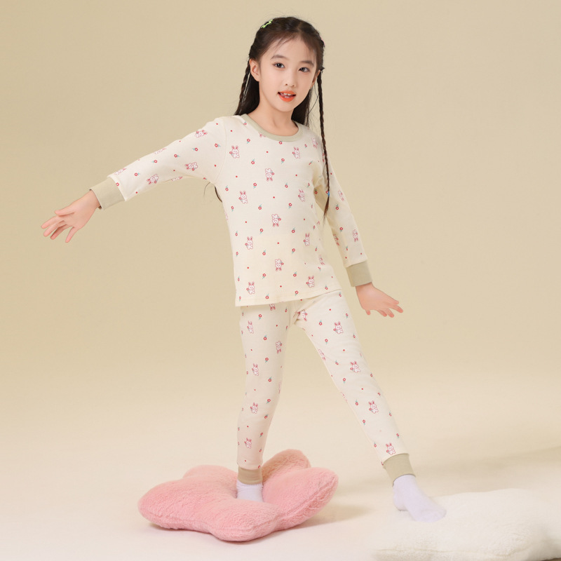 儿童秋衣秋裤男童睡衣纯棉女童保暖内衣中小童打底棉毛衫线衣线裤|undefined