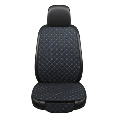+ backrest three-piece set five-seat cotton: Four Seasons Pad - seat-back-black-blue-linen