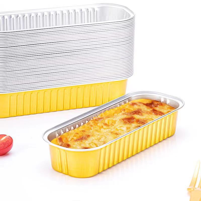 166 Gold 200ml Thickeneded Tin Foil Box Cheese Durian Baking Air Fryer Box Baked Durian Box Baked Sweet Potato